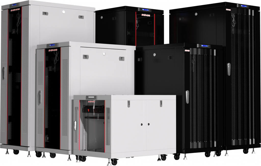 Server racks and cabinets by size