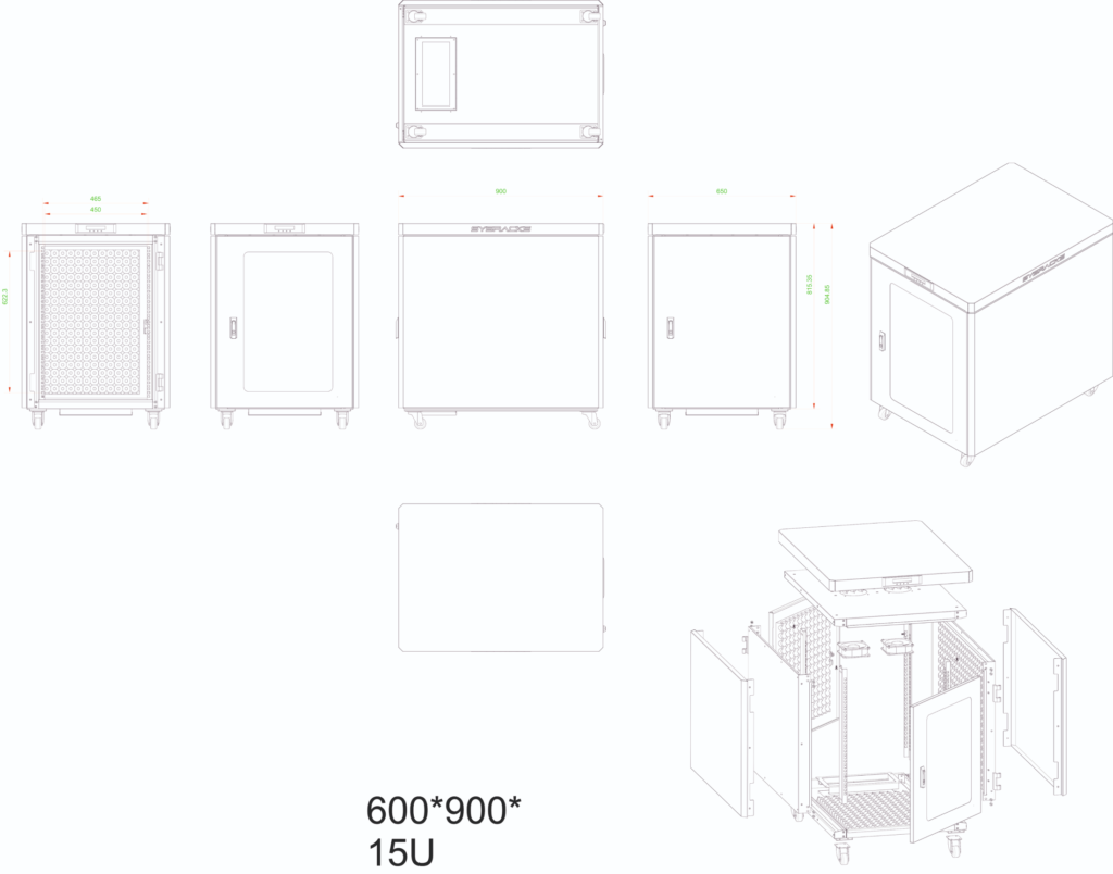 15U 35″ Depth Under Desk Sound Proof Server Cabinet SP 15.900 photo