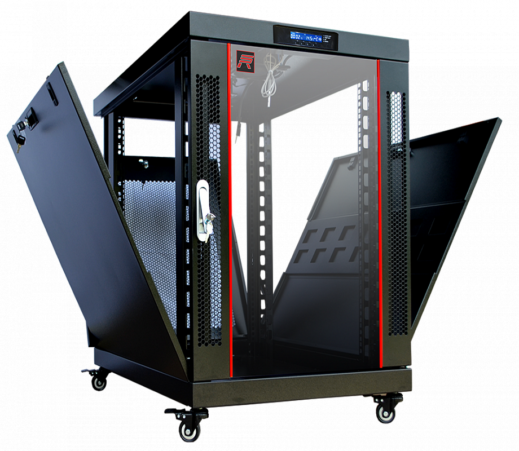 18U 24″ Depth PORTABLE UNDER DESK 19″ Enclosure SYSRACKS PR 18.600 photo