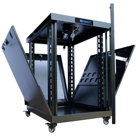 18U 24″ Depth PORTABLE UNDER DESK 19″ Enclosure SYSRACKS PR 18.600 photo