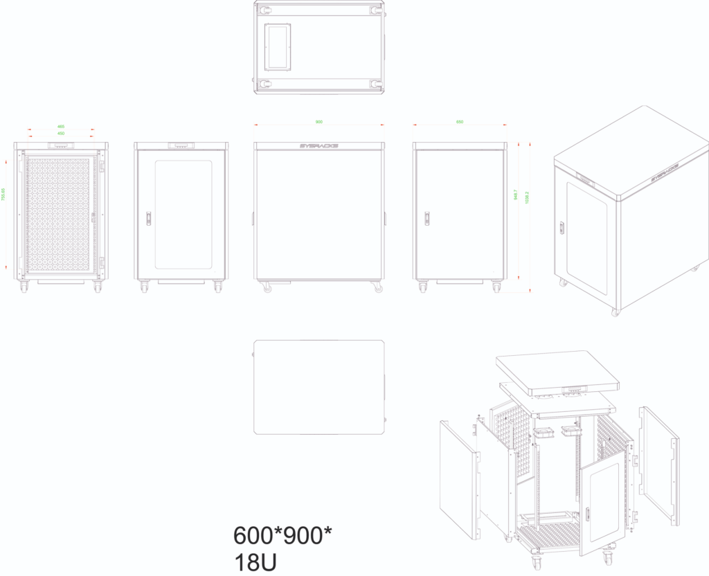18U 35″ Depth Under Desk Sound Proof Server Cabinet SP 18.900 photo