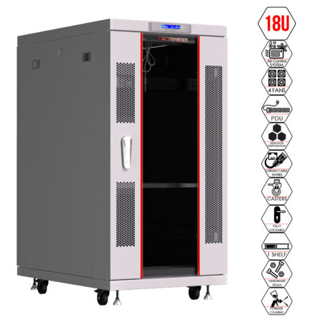 18U 35” Depth (24″x35″x42″) 19″ IT & Telecom Cabinet SYSRACKS SRF 18.6.9 G photo