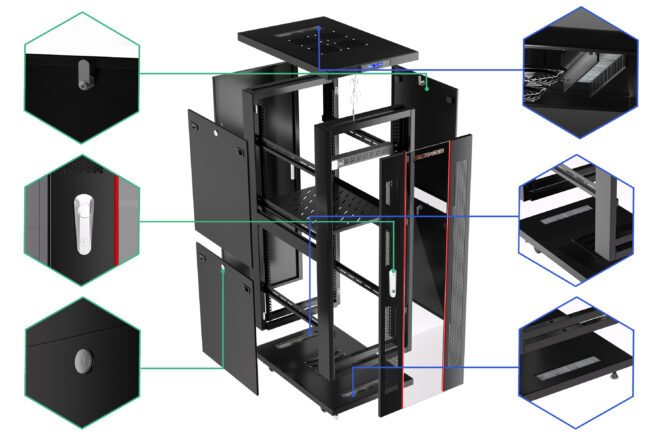 37U 39″ Depth IT & Telecom Cabinet SRF 37.6.10 photo