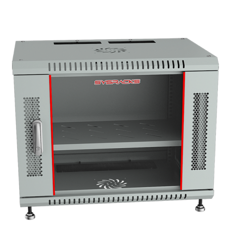 9U 24” Depth (24″x24″x19″) Wall Mount 19″ Enclosure SYSRACKS SRW 9.600 G photo