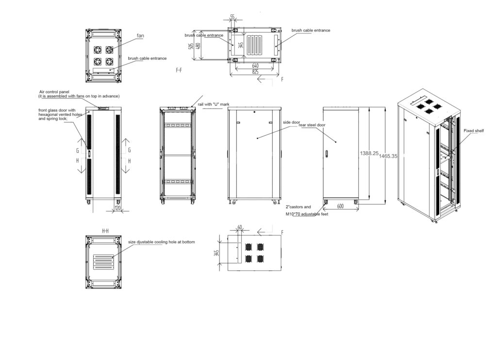 27U 35” Depth (24″x35″x57″) 19″ IT & Telecom Cabinet SYSRACKS SRF 27.6.9 G photo