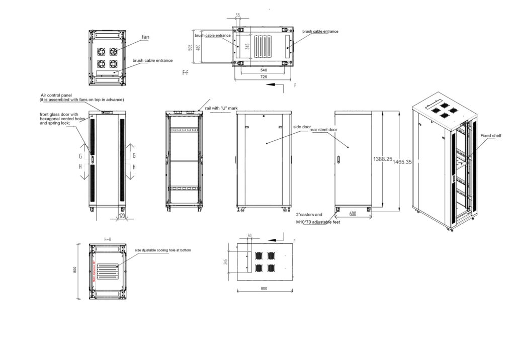 27U 32″ Depth IT & Telecom Cabinet SRF 27.6.8 photo