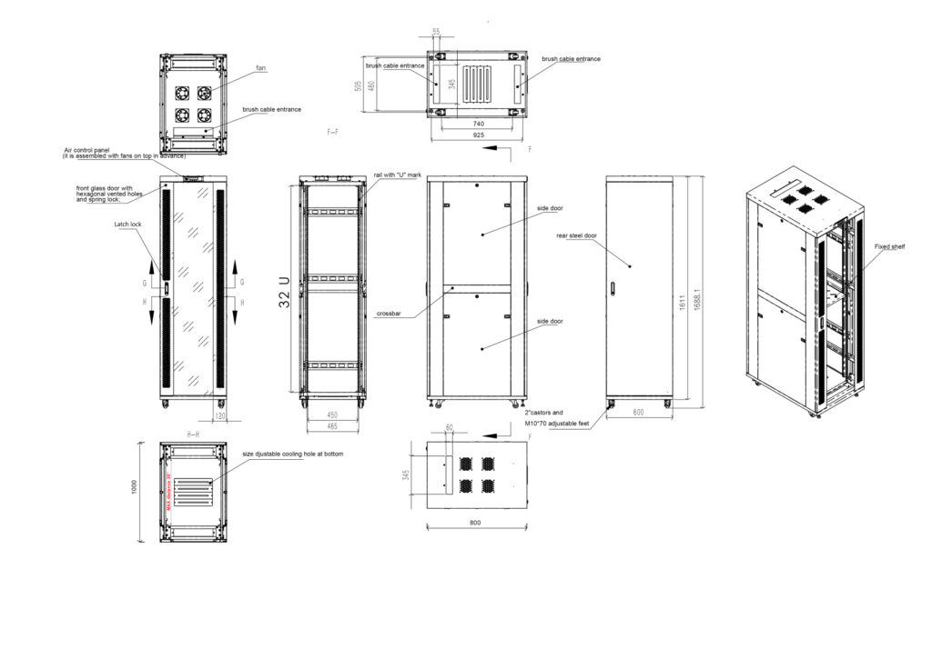 32U 39″ Depth IT & Telecom Cabinet SRF 32.6.10 photo