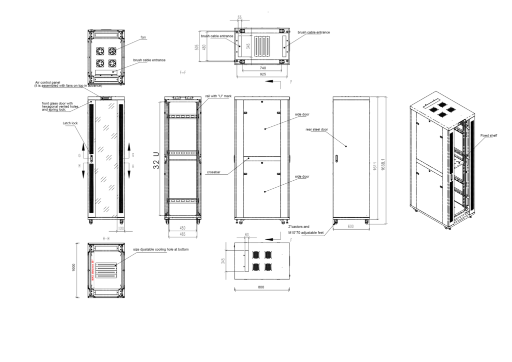 32U 39″ Depth IT & Telecom Cabinet SRF 32.6.10M photo
