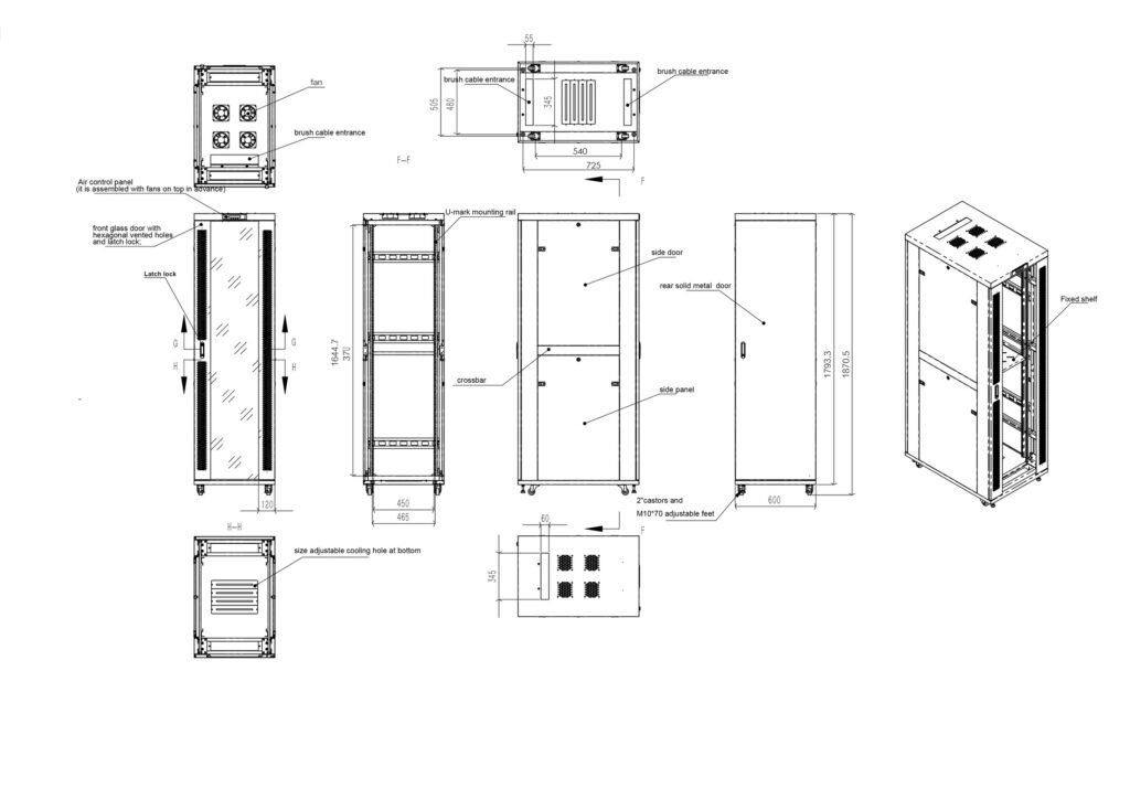 37U 24″ Depth IT & Telecom Cabinet SRF 37.6.6 photo