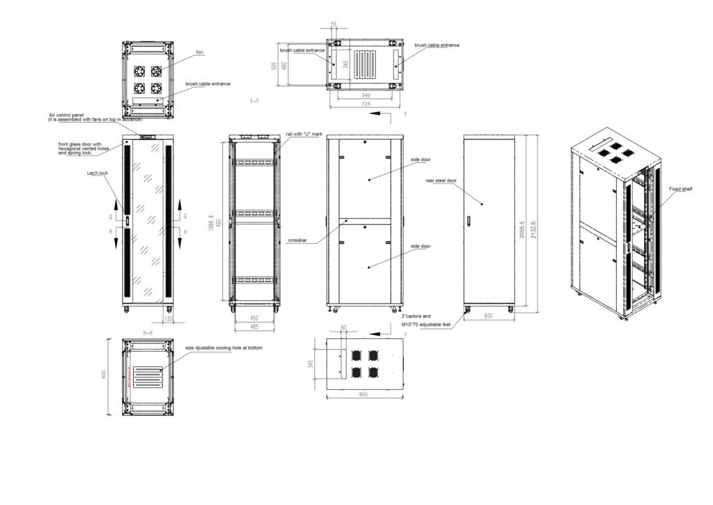 42U32″ Depth IT & Telecom Cabinet SRF 42.6.8 photo