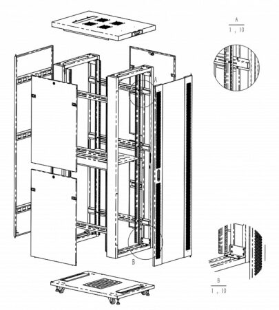 42U32″ Depth IT & Telecom Cabinet SRF 42.6.8 photo