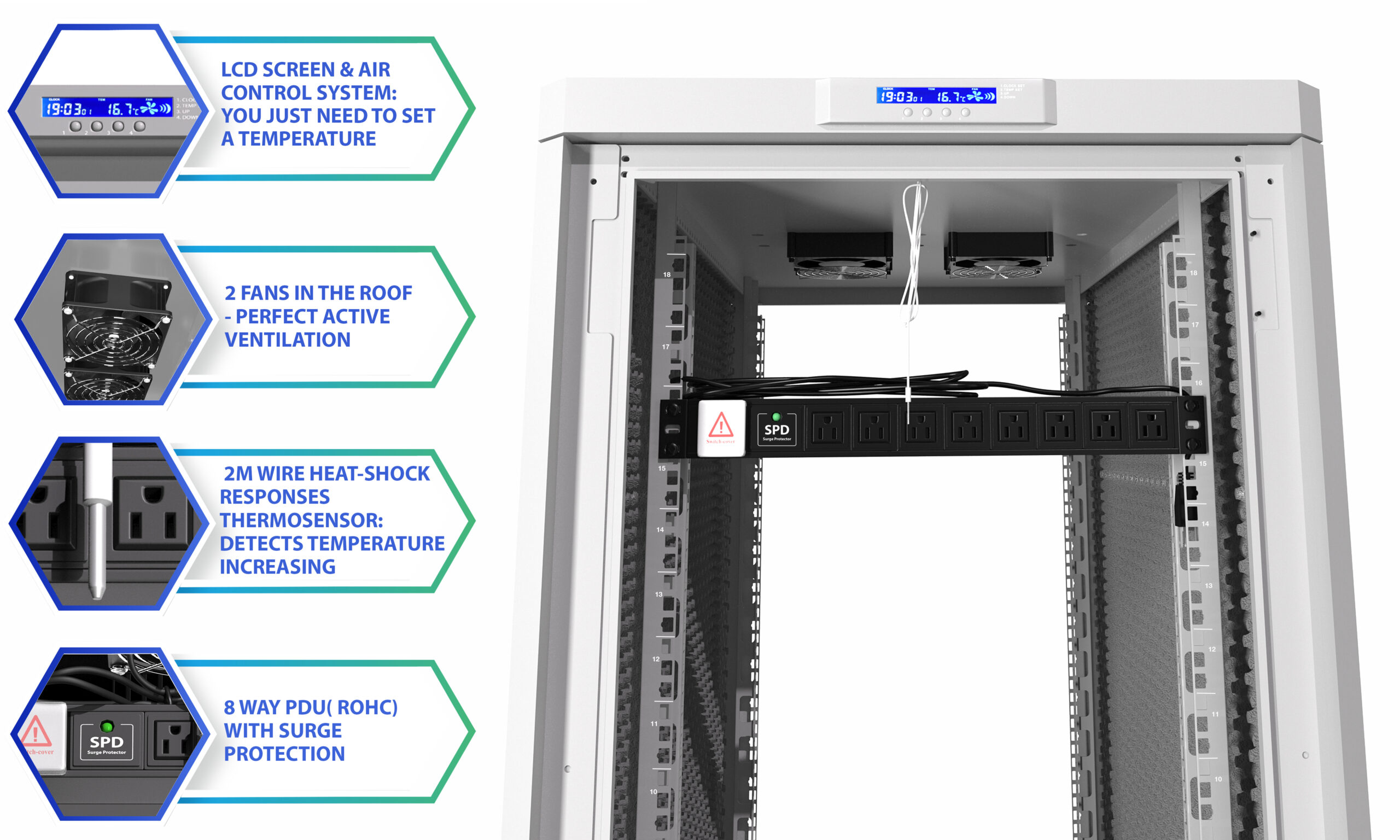 42U 32″ Depth IT & Telecom Cabinet SRF 42.6.8.M photo