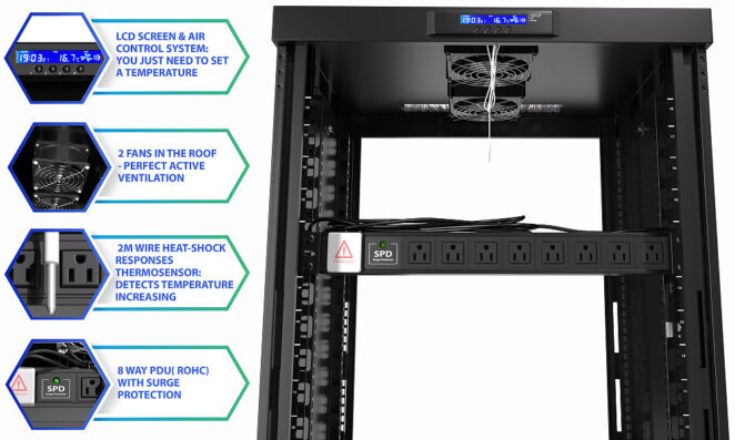 18U 35″ Depth PORTABLE UNDER DESK 19″ Enclosure SYSRACKS PR 18.900 photo