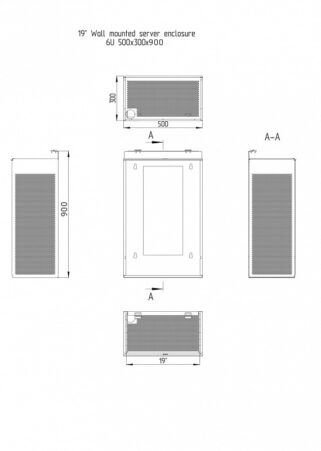 19″ Vertical Wall Mount Server Enclosure 6U (20″x35″x12″), SYSRACKS WS 6906 photo
