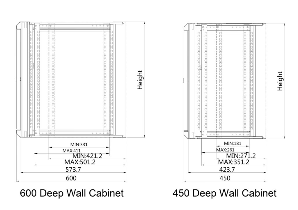 15U24 in. Depth Wall Mount 19″ Enclosure SRE 15.600 photo