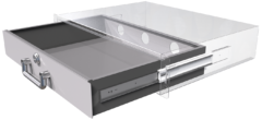 2U server rack drawer, gray