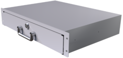 2U server rack drawer, gray