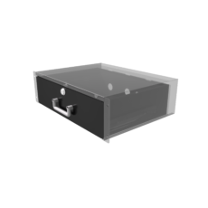 3U server rack drawer, black