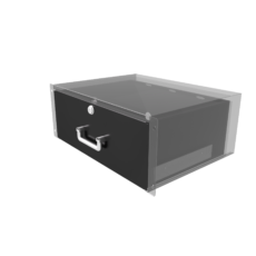 4U server rack drawer, black