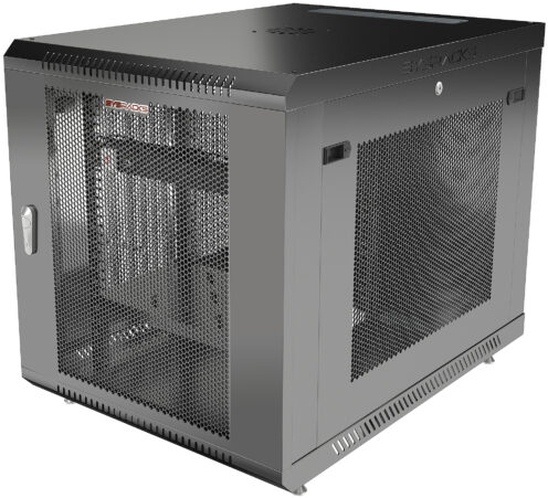 12U 35″ Depth PORTABLE UNDER DESK 19″ MESH Enclosure SYSRACKS SRW 12.900M photo