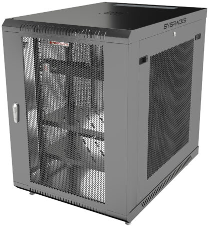 15U 35″ Depth PORTABLE UNDER DESK 19″ MESH Enclosure SYSRACKS SRW 15.900M photo