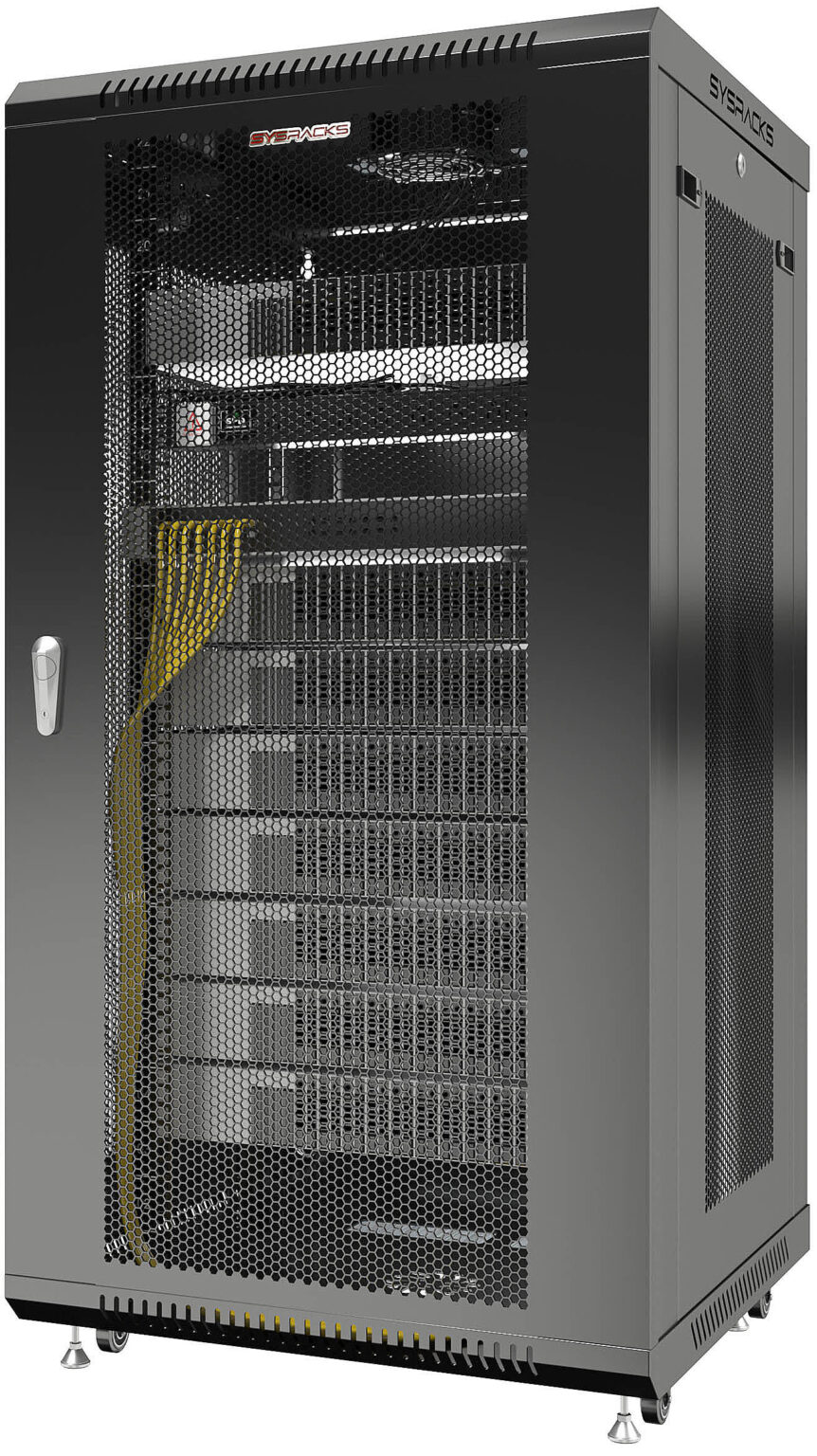 22U 24 inch rack Wall Mount 19″ MESH Enclosure SYSRACKS SRW 22.600M to ...