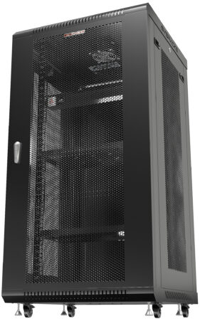 22U 24″ Depth Wall Mount 19″ MESH Enclosure SYSRACKS SRW 22.600M photo