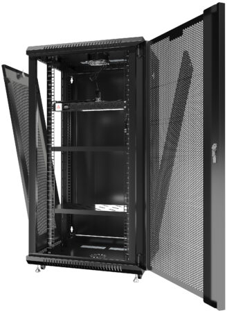 22U 24″ Depth Wall Mount 19″ MESH Enclosure SYSRACKS SRW 22.600M photo