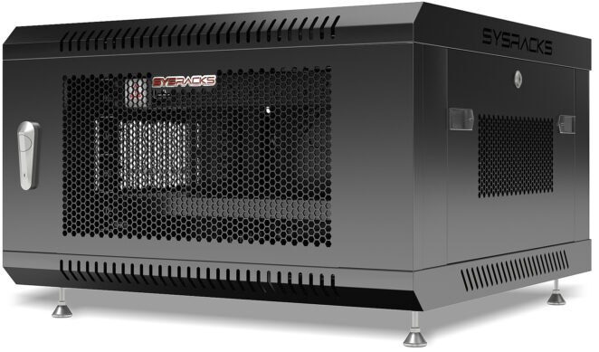 Armoire murale 6U 24″ de profondeur 19″ en maille SYSRACKS SRW 6.600M Photo