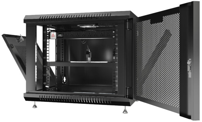 9U 24″ Depth Wall Mount 19″ MESH Enclosure SRW 9.600M photo