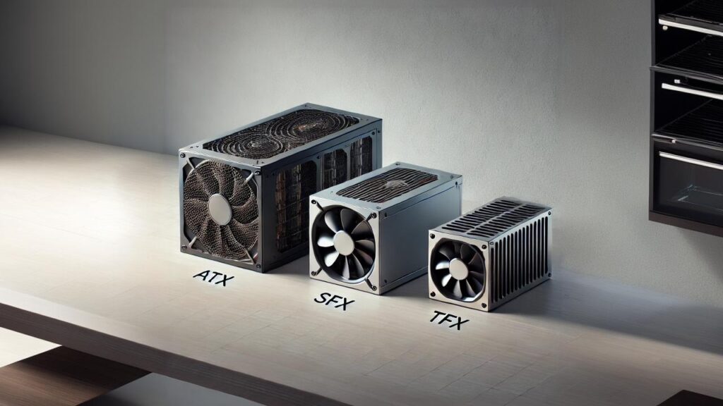 Blocs d'alimentation ATX, SFX et TFX alignés