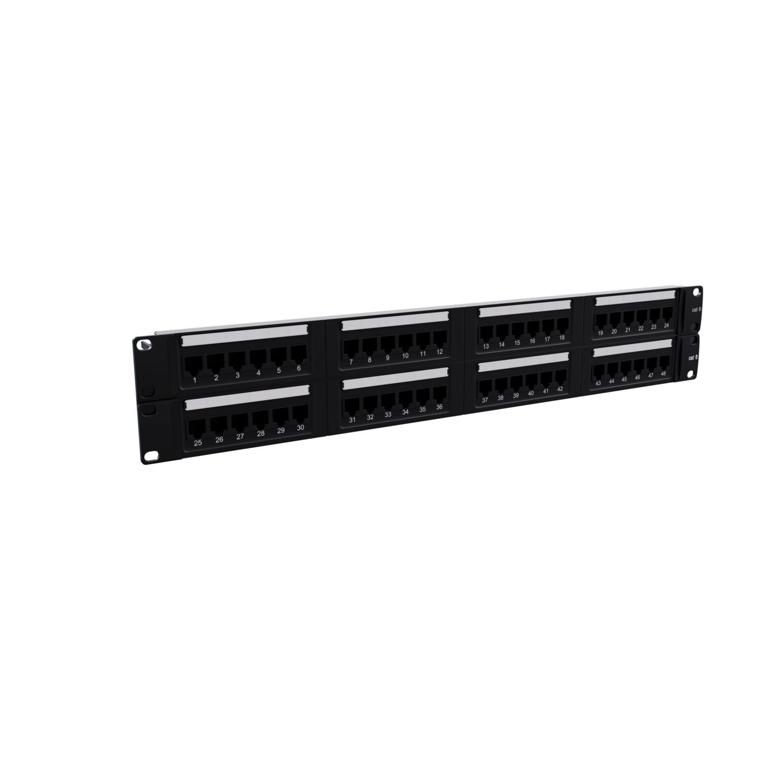 Patch Panel 48 ports with cable managers PP48Cat6/CM 2U Cat6 RJ45 UTP ...