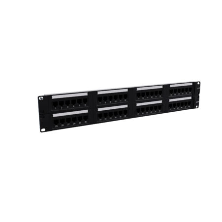 Patch Panel 48 ports with cable managers PP48Cat6/CM 2U Cat6 RJ45 UTP photo